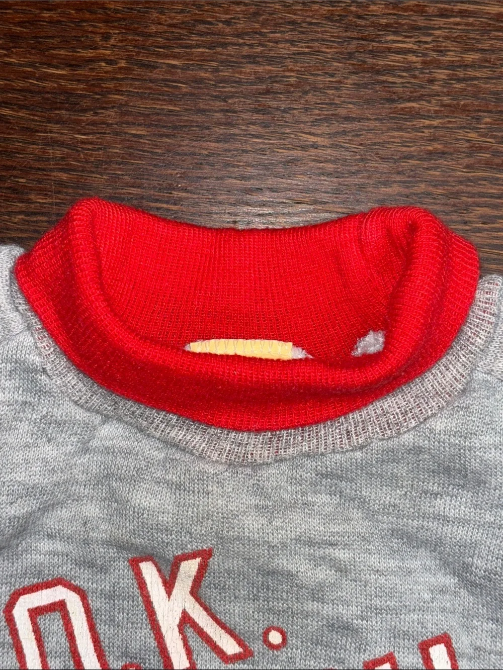 Vintage Carter's 1970’s Gray & Red “O.K. Coach” Sweatshirt 12 months